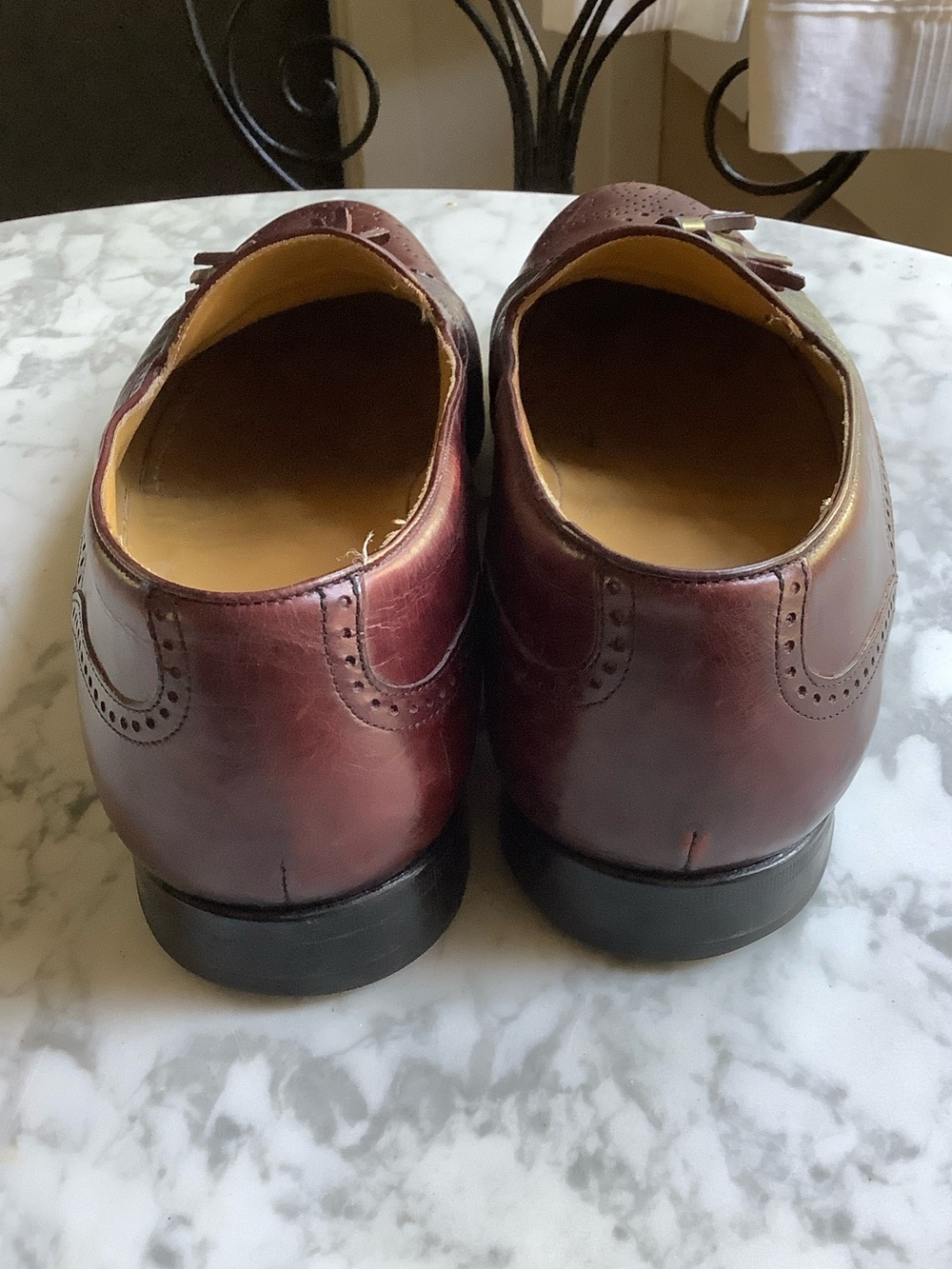 Mezlan Burgundy Tassel Slip-On Loafers - Picture 6 of 13